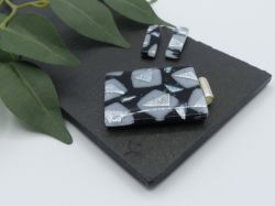 Bild von Schmuckset - Kollektion "Mosaik" - schwarz/weiß/silber