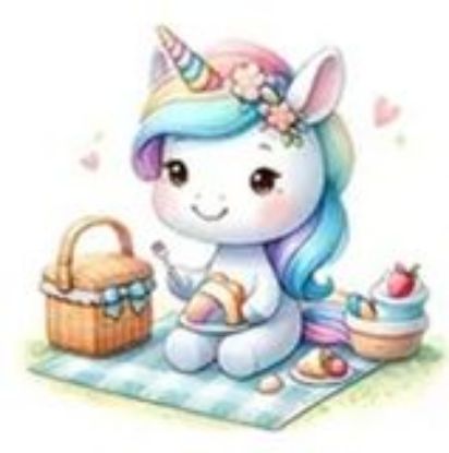 Zeige Details für Einhorn Picknick Bild von Einhorn Picknick