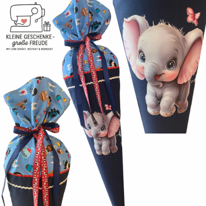 Show details for Personalisierbare SchultĂĽte Elefant Picture of Personalisierbare SchultĂĽte Elefant